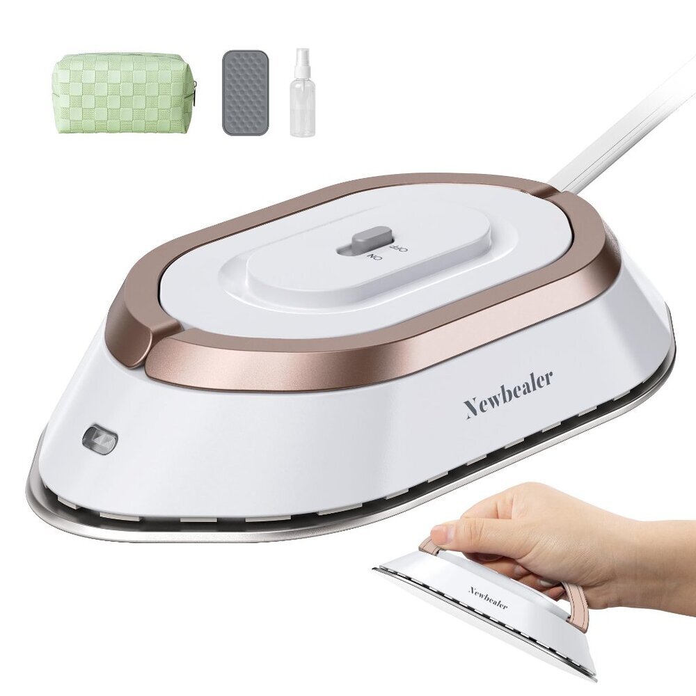 Dual Voltage Mini Travel Iron 300W | Non-Stick Ceramic, 302°F Heat (White) New